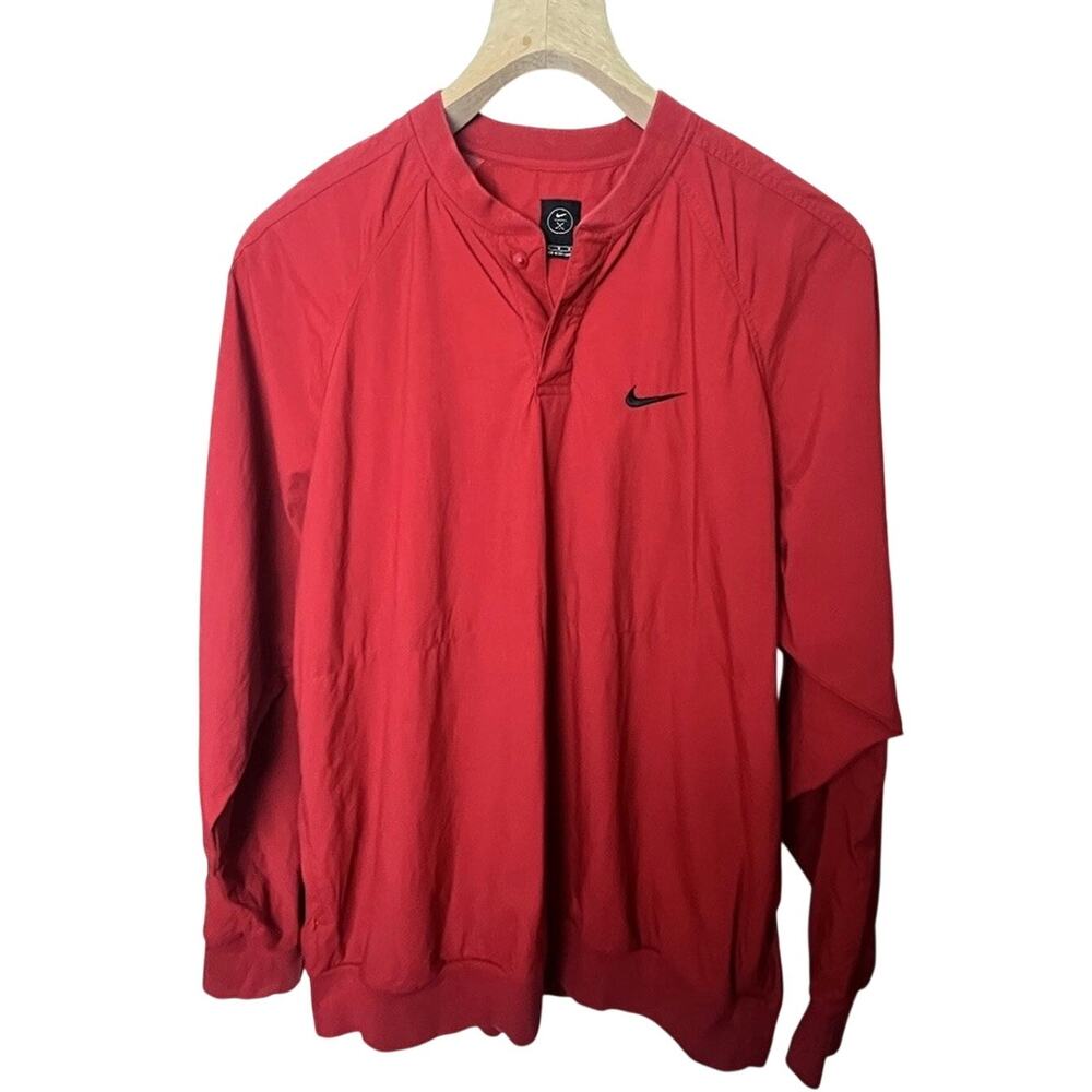 Vintage Nike Golf Nylon Pullover Windbreaker Jacket Mens Sz Large Red